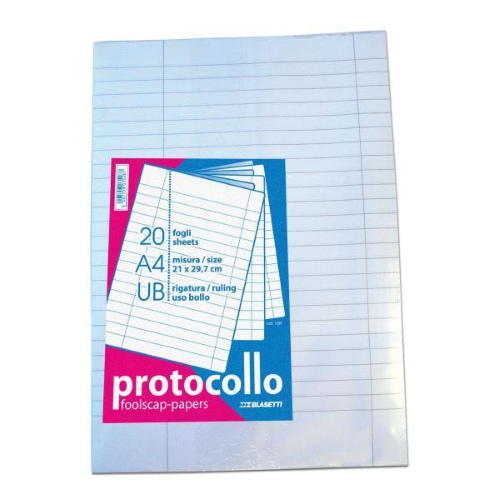 BLASETTI FOGLI PROTOCOLLO A4 USO BOLLO 60GR BIANCO CONF 20 FOGLI